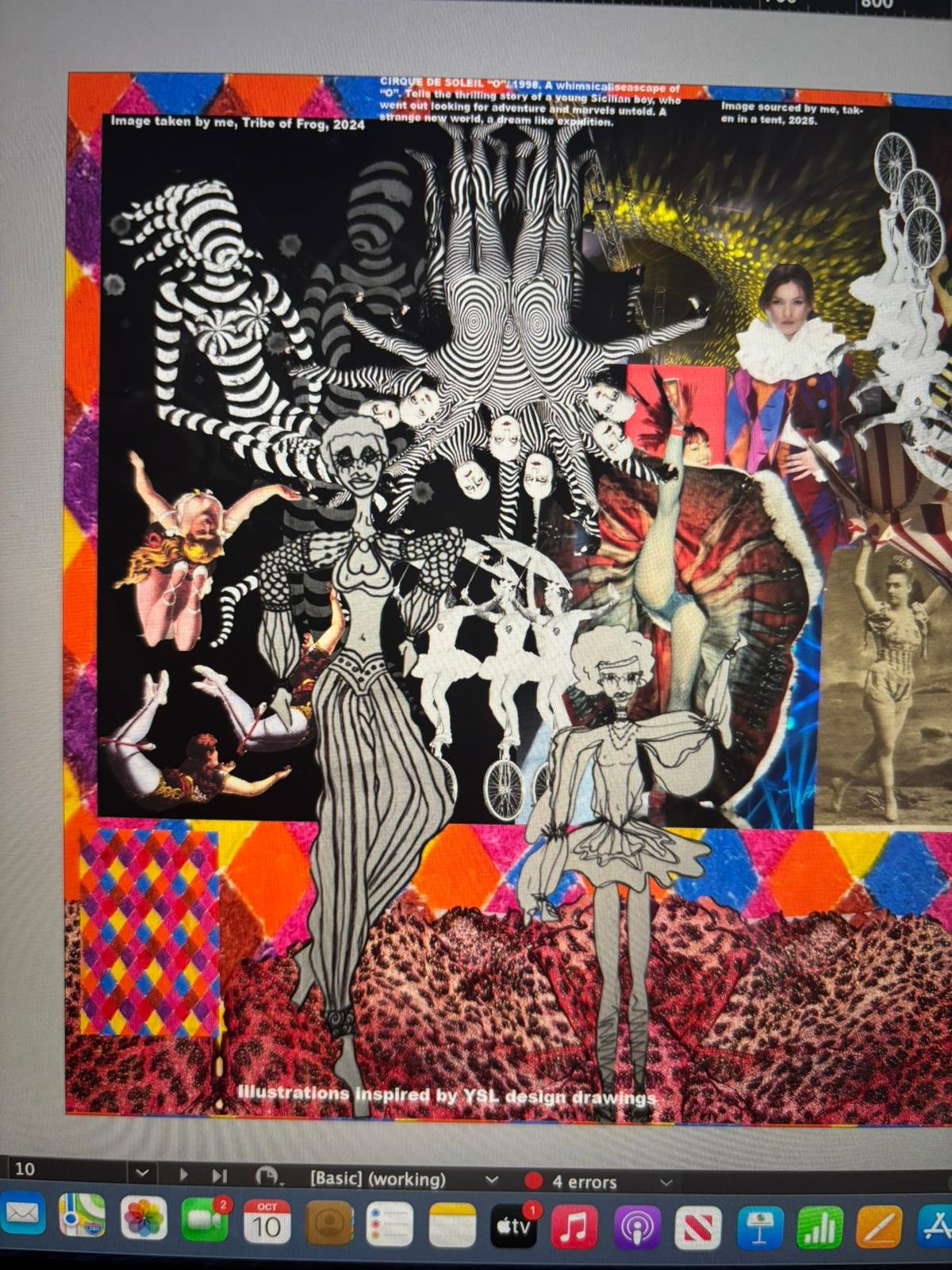 Freaky Freaks circus-inspired research collage