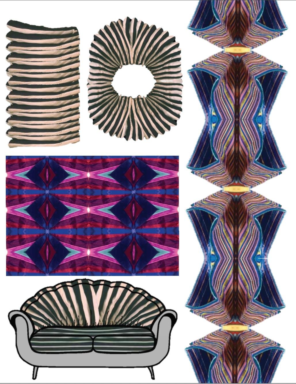 Geometric pattern variations and product mockups