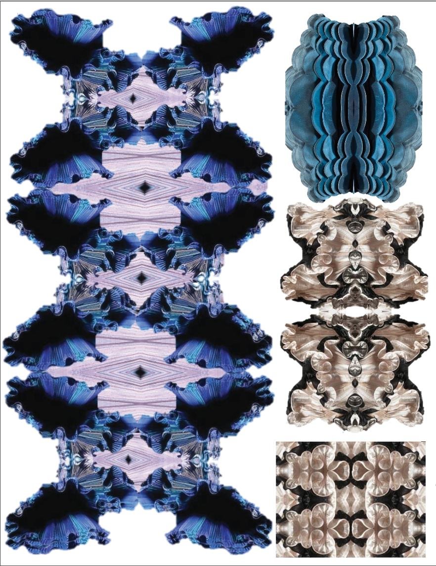 Organic pattern explorations with mirrored symmetry