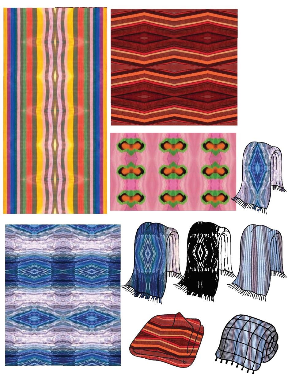 Pattern applications on home products - cushions, ponchos, rugs